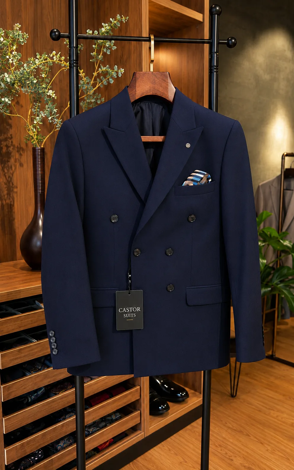 Traje Azul Cruzado — vista 4