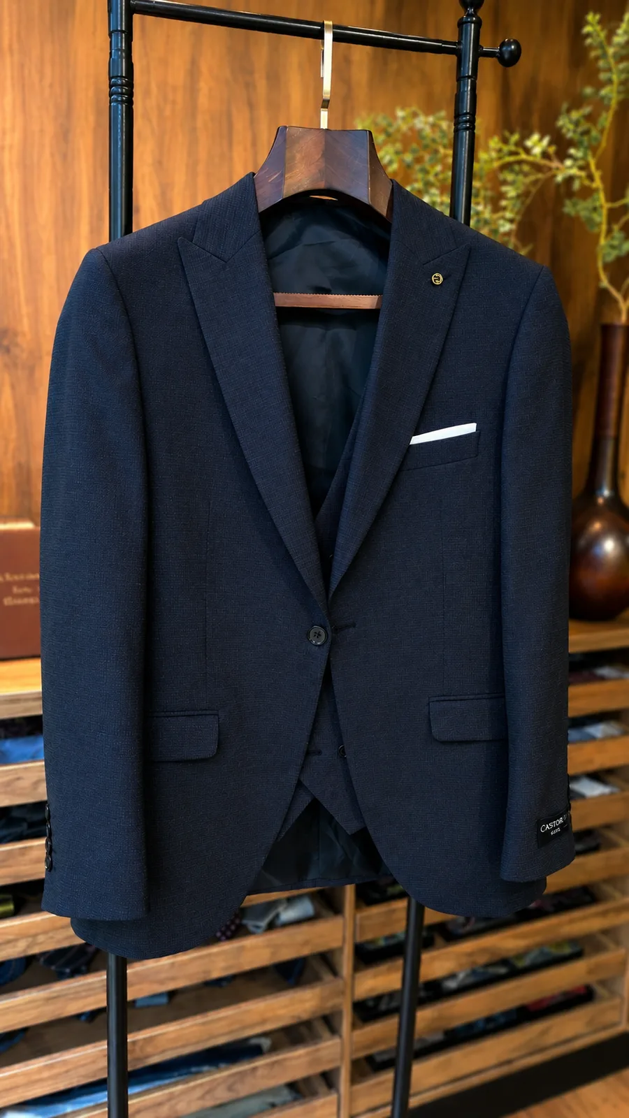 Traje Azul Texturizado — vista 3