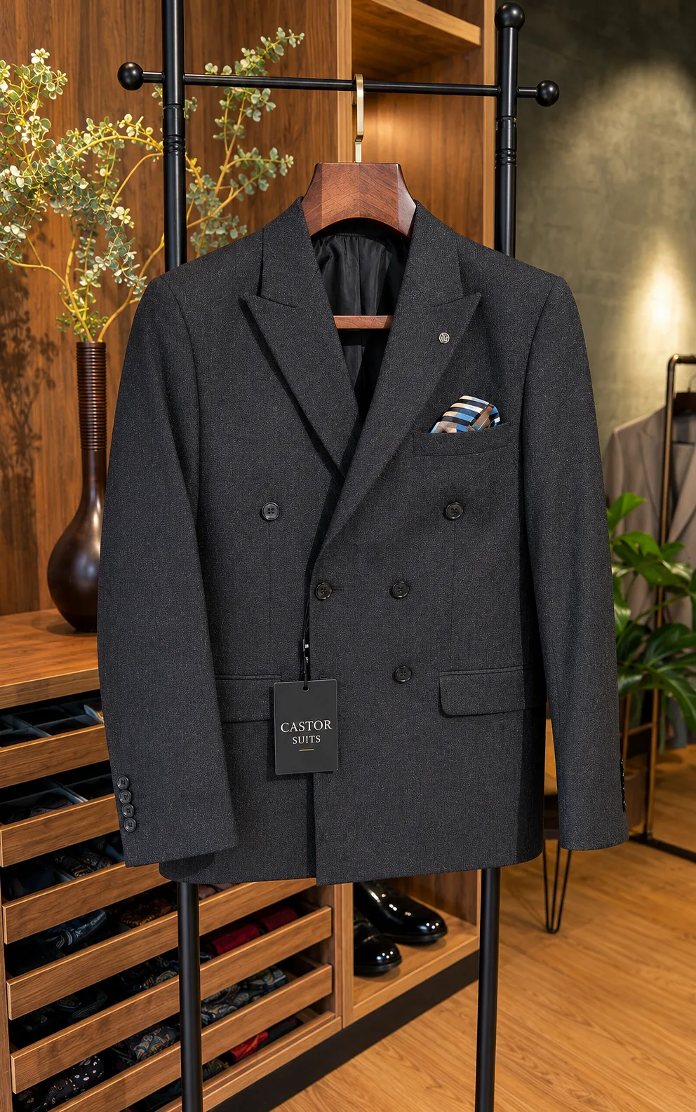 Traje Gris Cruzado — vista 3