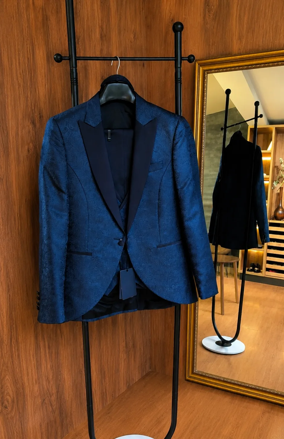 Esmoquin Jacquard Azul — vista 4