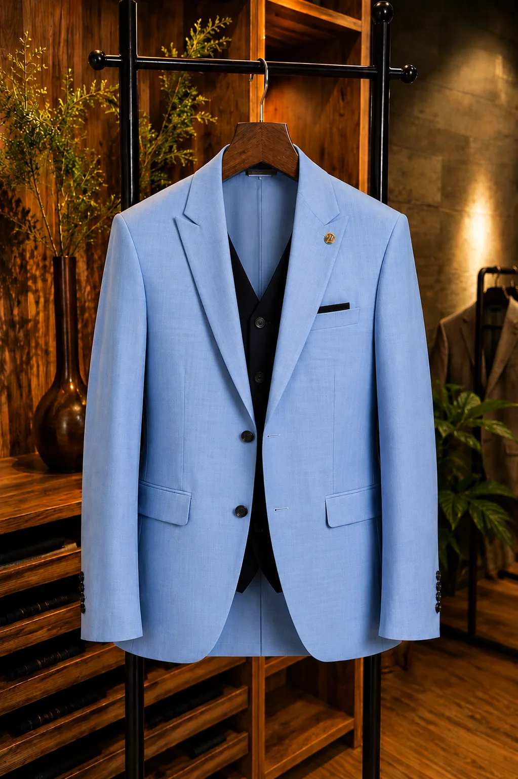Traje Azul Claro Tres Piezas — vista 3