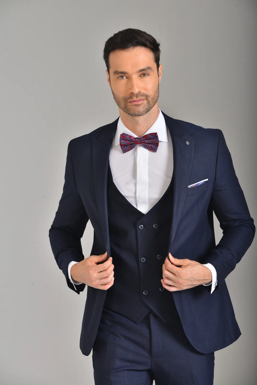 Traje Azul Texturizado
