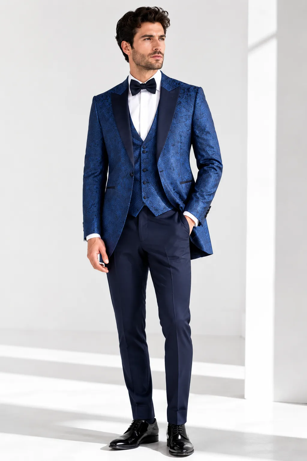 Esmoquin Jacquard Azul