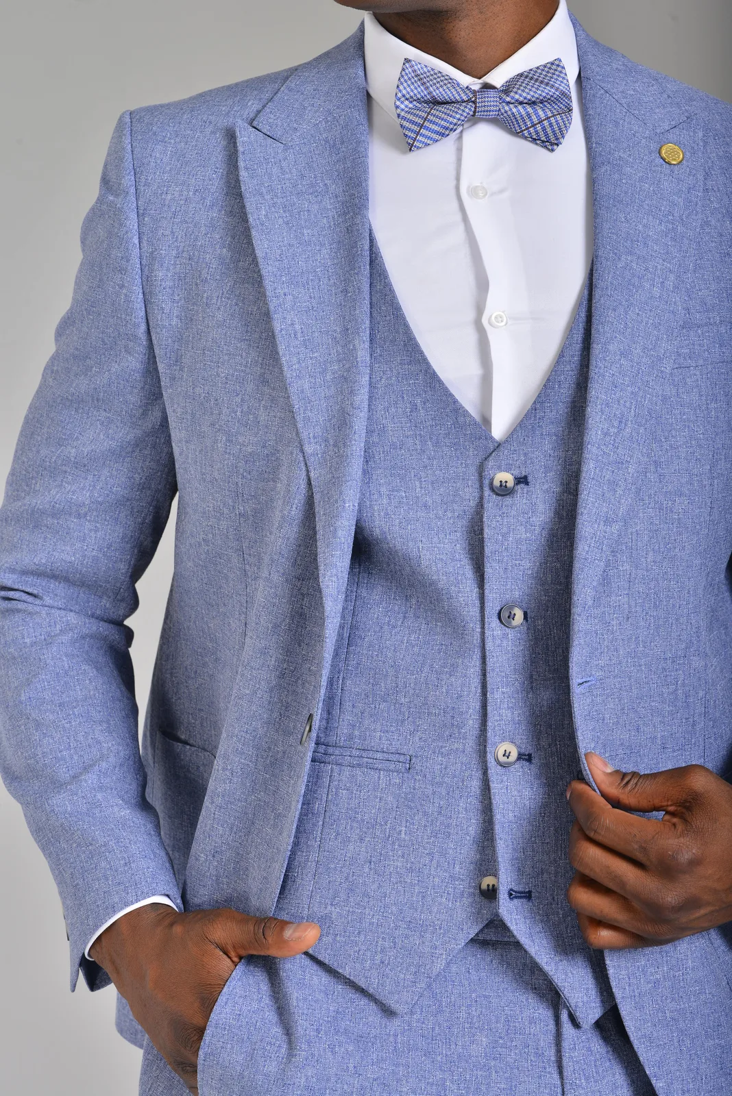 Traje Azul Celeste en Algodón
